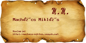 Machács Miklós névjegykártya