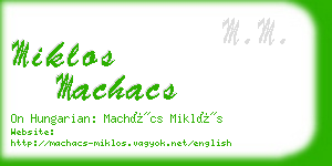 miklos machacs business card